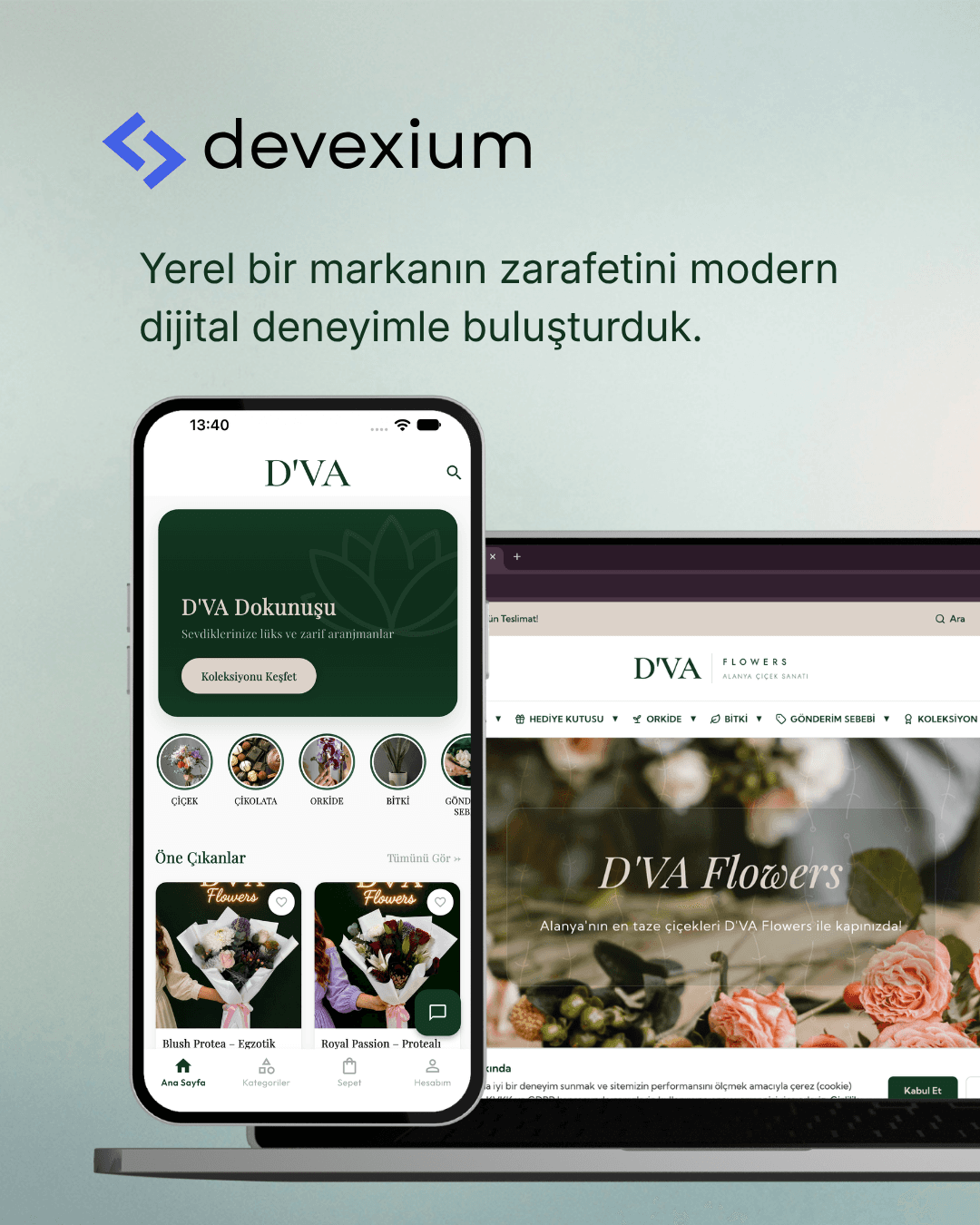 D'VA Flowers — Lüks Çiçek & Aranjman E-Ticaret Sitesi
