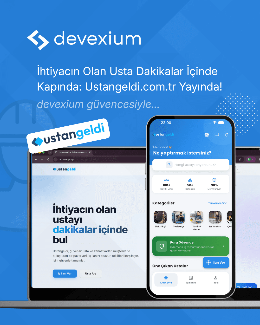 Ustangeldi — Usta & Musteri Eslestirme Platformu