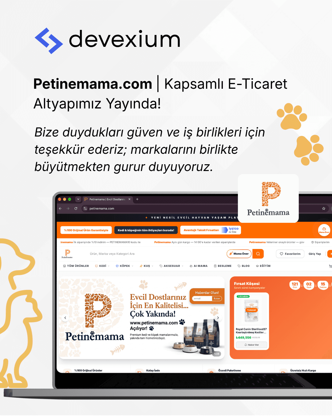 Petinemama — Evcil Hayvan Ürünleri E-Ticaret Sitesi