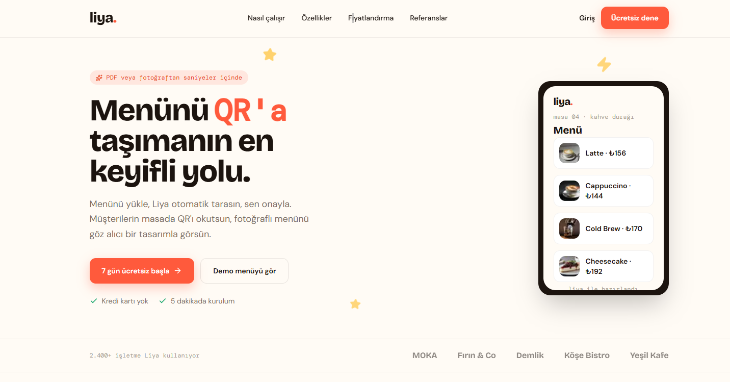 liya. — AI-Powered QR Menu Platform