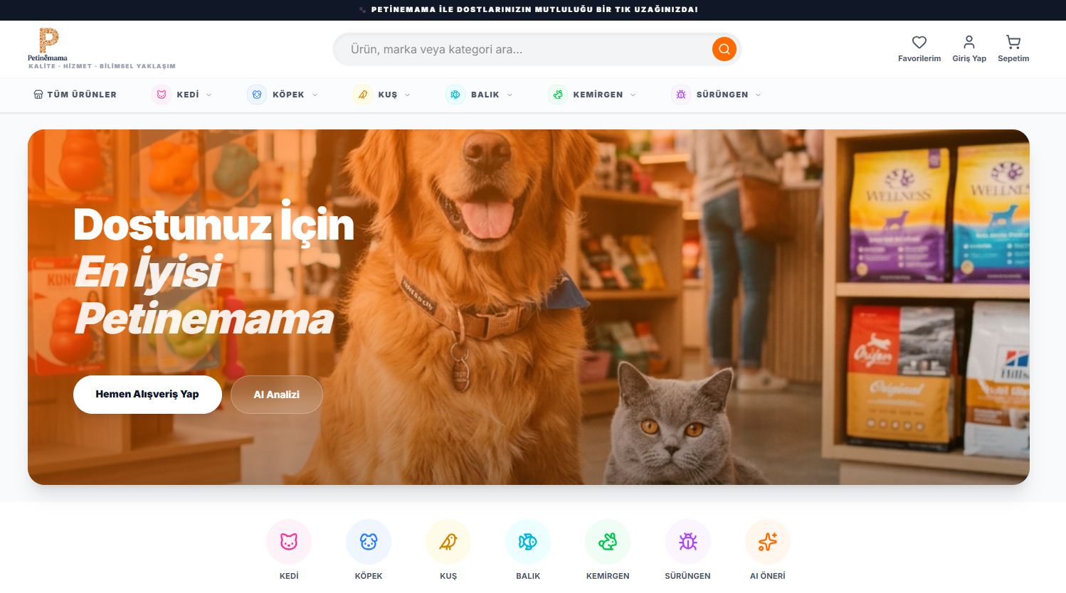 Petinemama — Pet Products E-Commerce Website