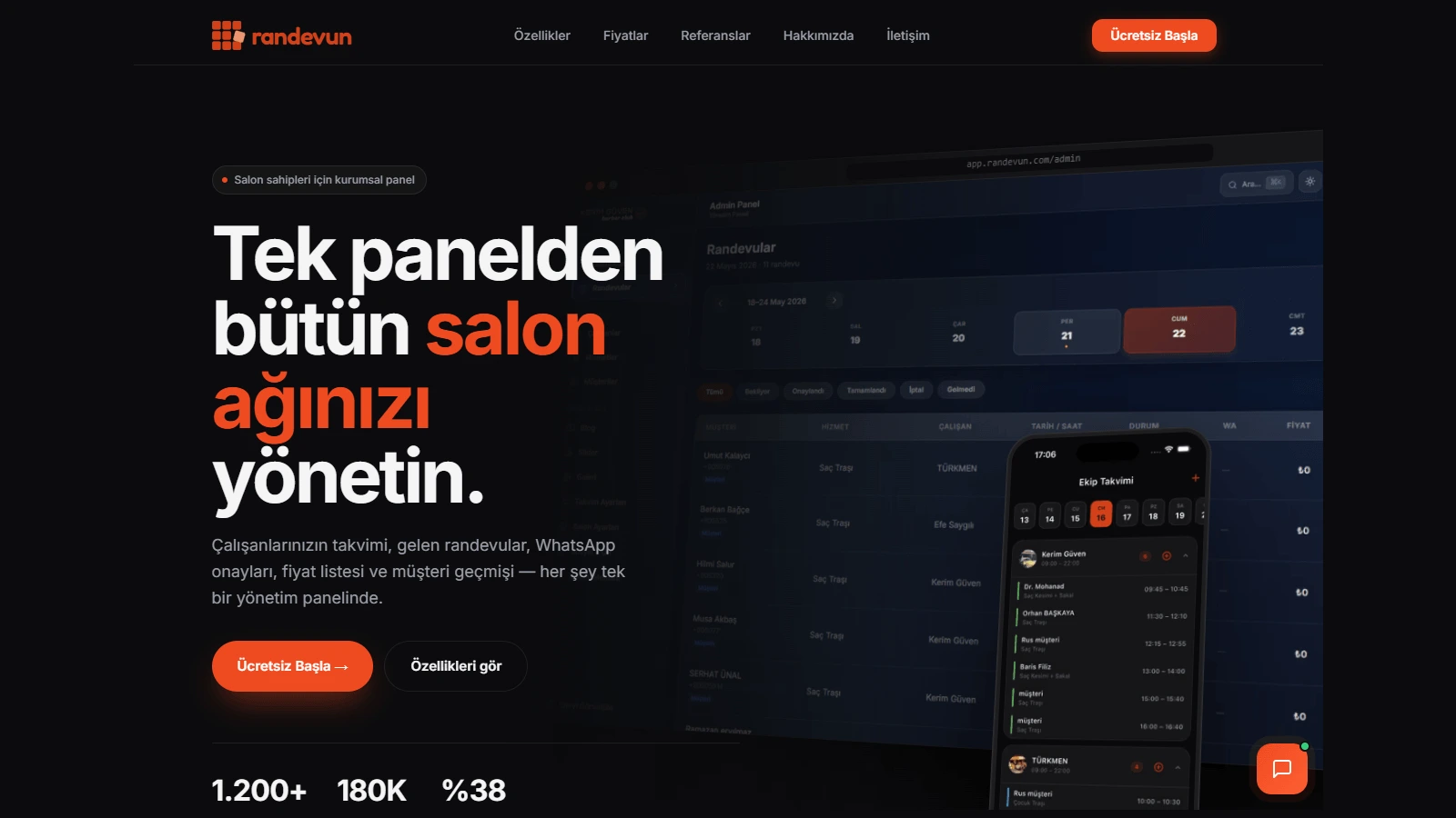 randevun.tr — Barber & Hairdresser Appointment System